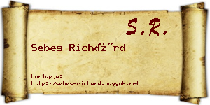 Sebes Richárd névjegykártya